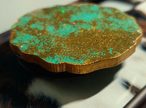 Turquoise agate slice phone grip