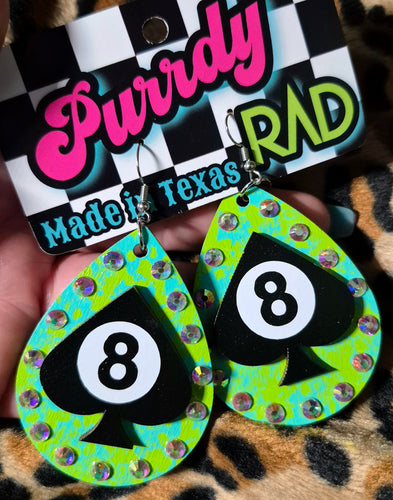 Spade 8 ball earrings