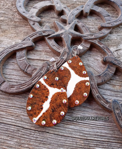 Rhinestone Cowgirl Earrings (Brindle)